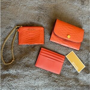 Michael Kors coral 3 in 1 Leather wallet